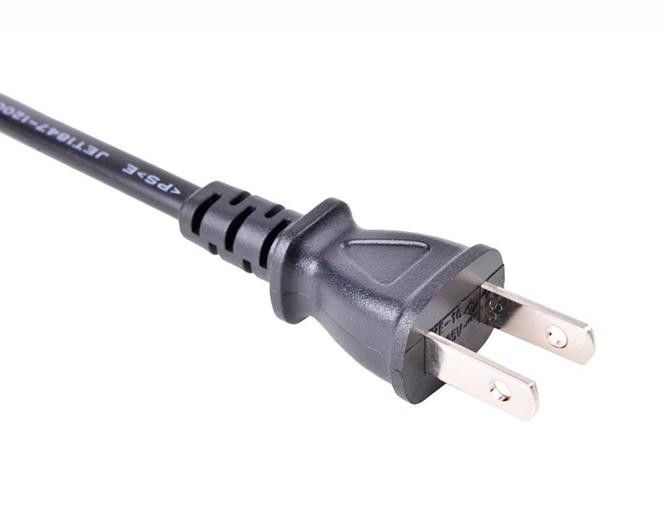 6 फीट अंतर्राष्ट्रीय पावर कॉर्ड 125V 2 पिन जापानी पावर कॉर्ड