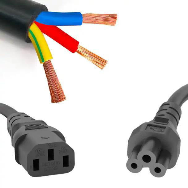 यूरोपीय एसी पावर कॉर्ड 250V लाइटवेट स्ट्रेट IEC C13 पावर कॉर्ड प्लग करें