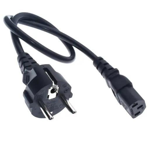 यूरोपीय एसी पावर कॉर्ड 250V लाइटवेट स्ट्रेट IEC C13 पावर कॉर्ड प्लग करें