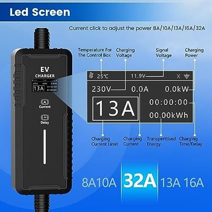 3.5KW 16A 7KW 32A होम एप्लीकेशन कनेक्टर कार इलेक्ट्रिक चार्जर टाइप 2 Ac Ev पोर्टेबल चार्जर