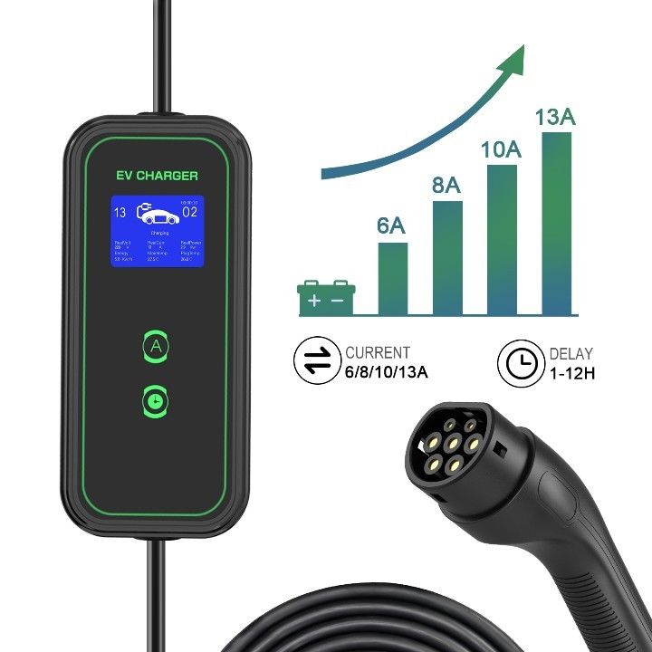 GBT 3.5KW 7KW पोर्टेबल एसी चार्जिंग केबल होम पोर्टेबल ईवी चार्जर टीपीई जैकेट