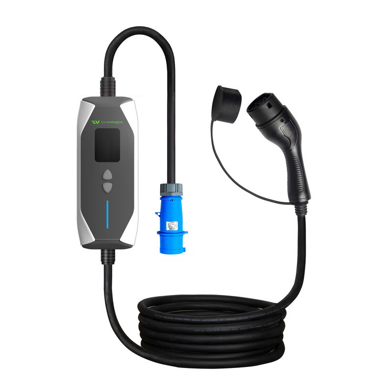 OEM ODM GBT 32A 7KW पोर्टेबल इलेक्ट्रिक कार फास्ट चार्जर आउटडोर चार्जर 1 चरण पोर्टेबल EV चार्जर 5M केबल के साथ