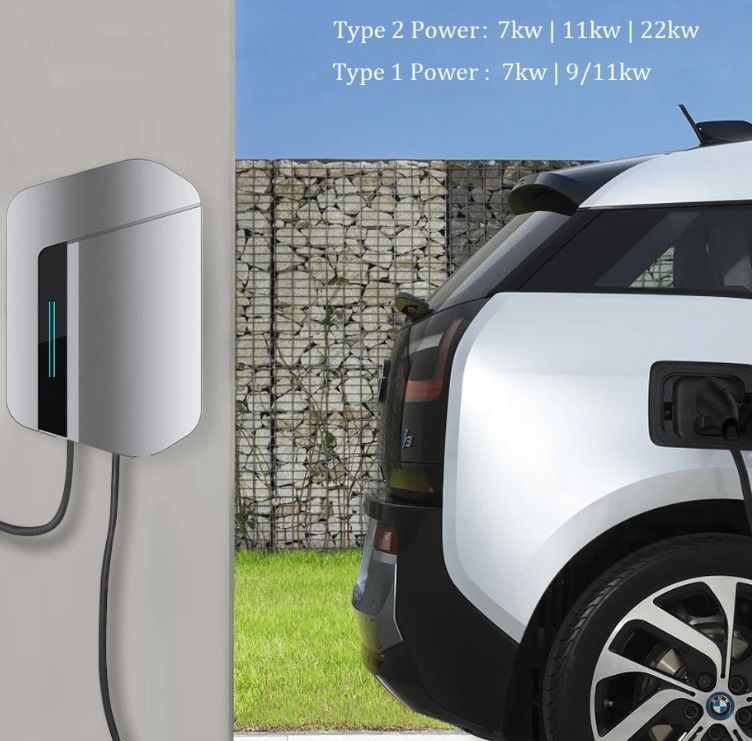 टेस्ला एनएसीएस के लिए वाणिज्यिक एसी वॉलबॉक्स चार्जर 7kw Ocpp1.6 Ac Ev वॉलबॉक्स इलेक्ट्रिक कार चार्ज स्टेशन
